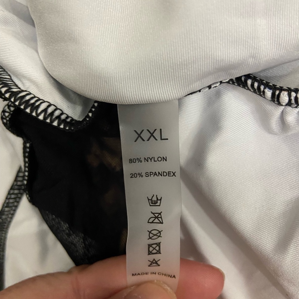 Leopard Print and Black Swimdress - Picture 7 of 9